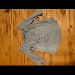 Michael Kors baby blue off the shoulder top